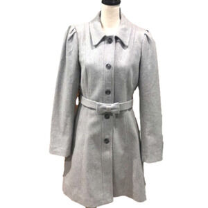 Banana Republic Light Gray Wool Winter Coat, Size Medium